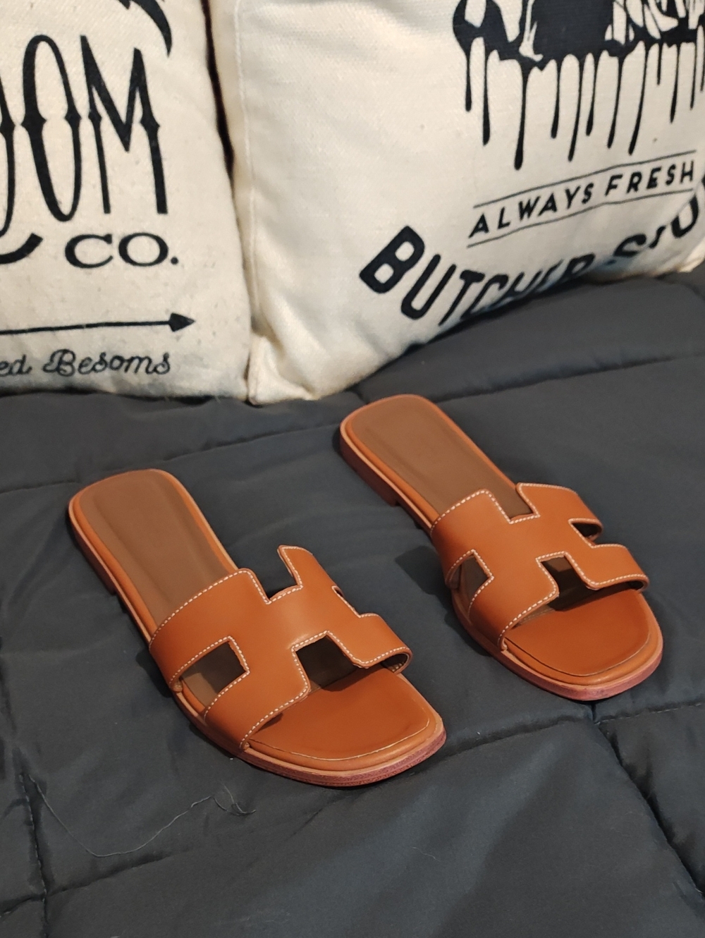 Hermes Paris Leather Sandals Size 38 Euro US 7